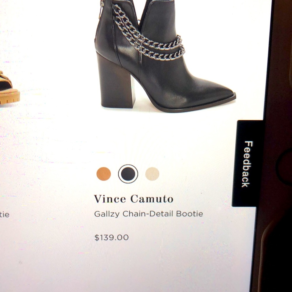 Vince Camuto Black Leather partial suede Shoe Boots Preloved US 9.5 women's. - Picture 7 of 7